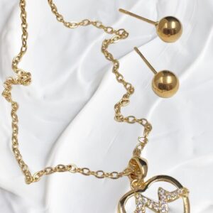 Juego Collar Corazón y Aretes