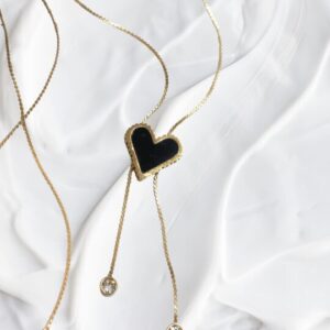 Collar Corazón Negro Ajustable