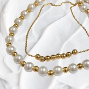 Collar Infinito Perlas Doble