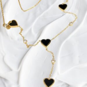 Collar Corazones Negros