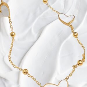 Collar Corazon Blanco Perla