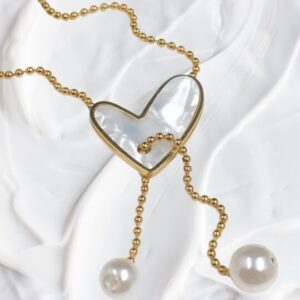 Collar Corazon y Perlas