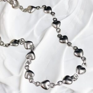 Collar Corazones Plata