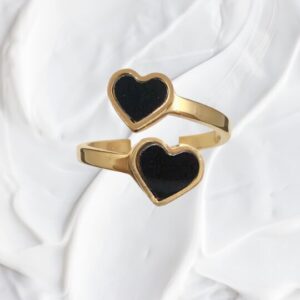 Anillo Corazones Negros